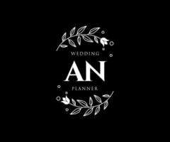 colección de logotipos de monograma de boda con letras iniciales aa, plantillas florales y minimalistas modernas dibujadas a mano para tarjetas de invitación, guardar la fecha, identidad elegante para restaurante, boutique, café en vector