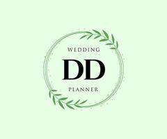 colección de logotipos de monograma de boda con letras iniciales dd, plantillas florales y minimalistas modernas dibujadas a mano para tarjetas de invitación, guardar la fecha, identidad elegante para restaurante, boutique, café en vector