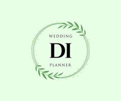 colección de logotipos de monograma de boda con letras iniciales di, plantillas florales y minimalistas modernas dibujadas a mano para tarjetas de invitación, guardar la fecha, identidad elegante para restaurante, boutique, café en vector