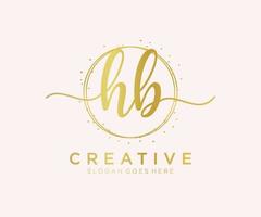 Initial HB feminine logo. Usable for Nature, Salon, Spa, Cosmetic and Beauty Logos. Flat Vector Logo Design Template Element.