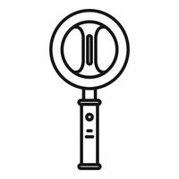 Circle metal detector icon, outline style vector