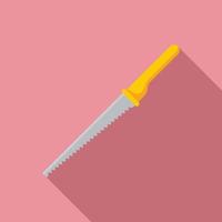 Carpenter hand saw icon, flat style vector