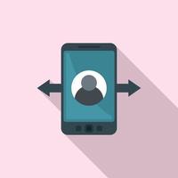 Phone online marketing icon, flat style vector