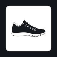 Black sneaker icon, simple style vector