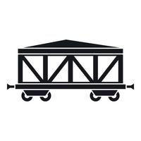 Train cargo wagon icon, simple style vector