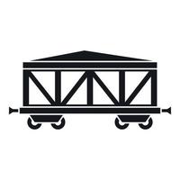 Train cargo wagon icon, simple style vector