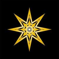 christmas new year golden snowflake on black background vector