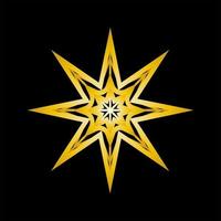 christmas new year golden snowflake on black background vector