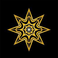 christmas new year golden snowflake on black background vector