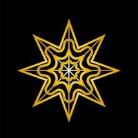 christmas new year golden snowflake on black background vector