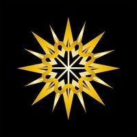 christmas new year golden snowflake on black background vector