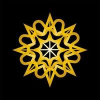 christmas new year golden snowflake on black background vector