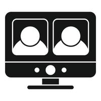 Communication video call icon, simple style vector
