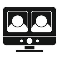 Communication video call icon, simple style vector