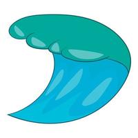 icono de la ola del océano azul, estilo de dibujos animados vector