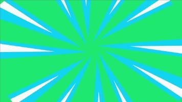 arrière-plan abstrait lignes radiales bleu blanc couleur rotation comique dessin animé animation arrière-plan adapté au contenu vidéo et films video