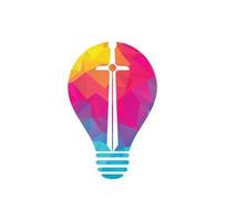 Sword bulb shape concept illustration design logo, Sword logo vector
