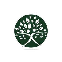 logotipo de personas orgánicas plantilla de logotipo de vector de logotipo de árbol de logotipo de personas. persona sana gente árbol eco y bio icono icono de carácter humano símbolo de cuidado de la naturaleza