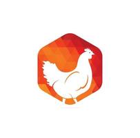 gallina, diseño de ilustración de plantilla de logotipo de vector de silueta de pollo hembra.