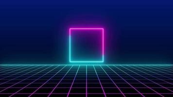 Retro style 80s Sci-Fi Background Futuristic with laser grid landscape. Digital cyber surface style of the 1980s. video