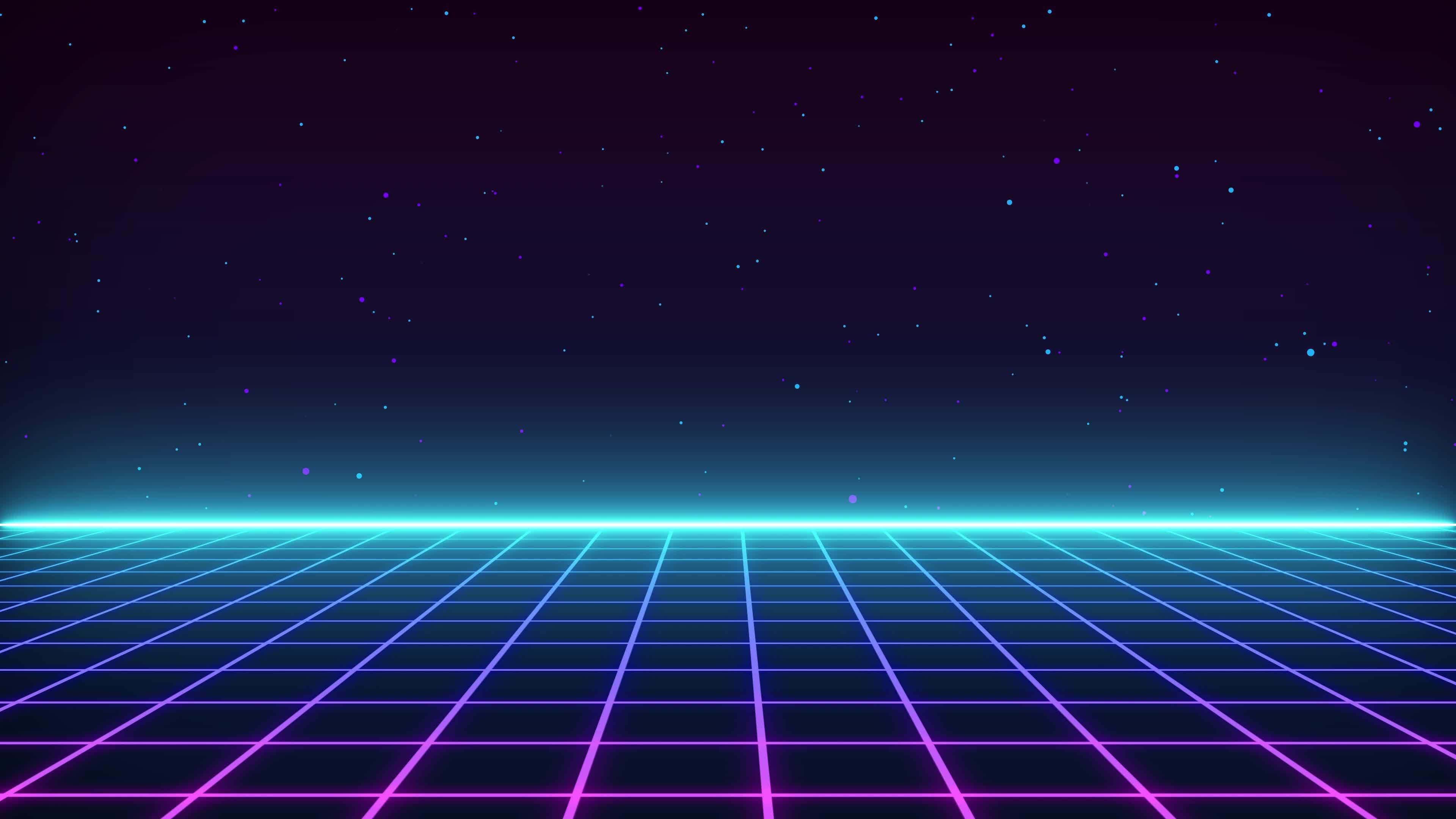 Retro style 80s Sci-Fi Background Futuristic with laser grid landscape.  Digital cyber surface style of the 1980s. 14688262 Stock Video at Vecteezy