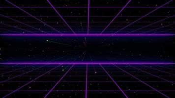 Retro style 80s Sci-Fi Background Futuristic with laser grid landscape. Digital cyber surface style of the 1980s. video