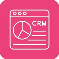 CRM Line Round Corner Background Icons vector