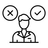 Conflicting Thoughts Line Icon vector