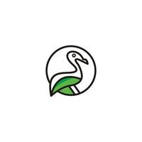 Bird leaf logo icon design template flat vector