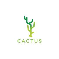 vector plano de plantilla de diseño de icono de logotipo de cactus