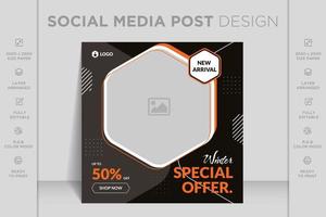 Modern dynamic instagram, facebook and social media post web banner template for online fashion sale vector