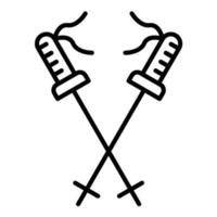 Trekking Poles Line Icon vector