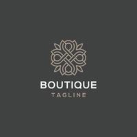 Flower boutique line logo icon design template flat vector