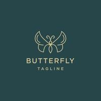 Butterfly line logo icon design template flat vector