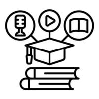 Blended Learning Line Icon vector