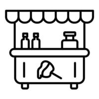 Toffee Apple Stall Line Icon vector