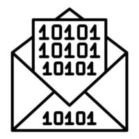 Binary Messages Line Icon vector