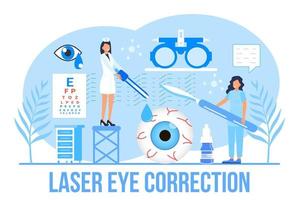 Eye doctor concept for health care banner. Glaucoma treatment concept vector. vector