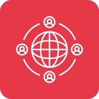 User Connection Line Round Corner Background Icons vector