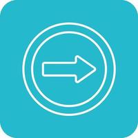 One Way Line Round Corner Background Icons vector