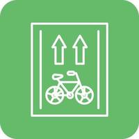 Bike Lane Line Round Corner Background Icons vector