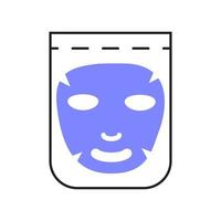 Facial mask sheet icon vector. Cleaning, whiting face and use cosmetic mask. Info-graphic in outline style illustration isolated vector