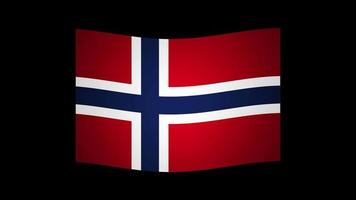 norwegen schwenkende flagge, die eine transparente animation durchläuft video