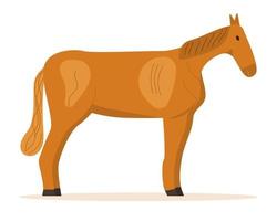 Horse icon vector isolated on the white background in flat style. Brown horse with white spots on the body. Organic eco farm or veterinary help service