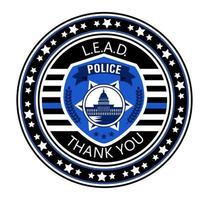 Law Enforcement Appreciation Day is celebrated in USA on January 9th each year. Police department badge, sheriff shield is shown. Flat vector with for flyer, web, banner, emblem