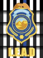 Law Enforcement Appreciation Day is celebrated in USA on January 9th each year. Police department badge, sheriff shield is shown. Flat vector with for flyer, card, web, banner