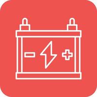 Battery Line Round Corner Background Icons vector