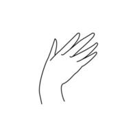 Grabbing hand. Man s hand pinching invisible item. Hand holding something with two fingers. Vector flat outline icon illustration isolated on white background