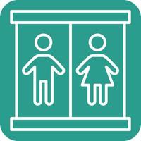 Restroom Line Round Corner Background Icons vector