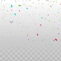 Confetti vector illustration. colorful confetti on transparent background.